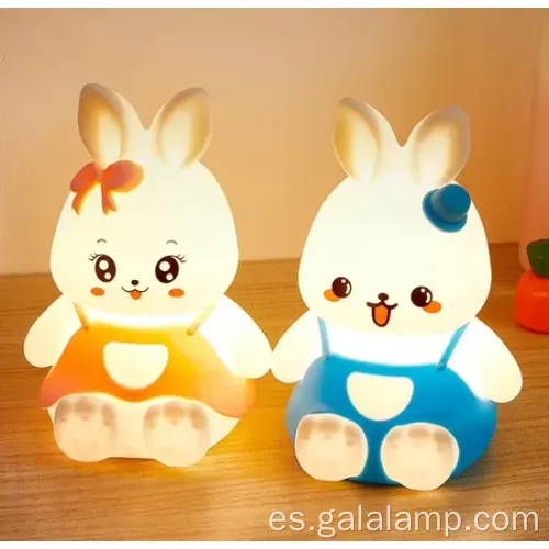 Adorable luz de silicona nocturna con diseño de conejo